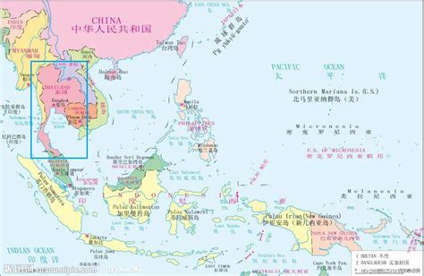 泰国在世界地图位置