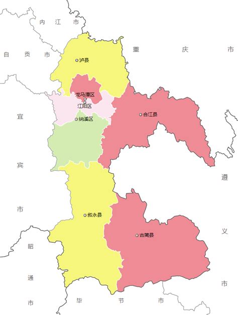 泸州行政区划图
