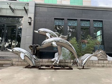 浙江不锈钢海豚雕塑定制