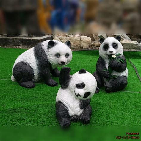 浙江玻璃钢动物雕塑卡通熊猫