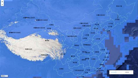 海平面上升100米后的中国