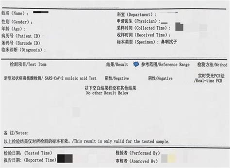 滁州纸质核酸检测报告单