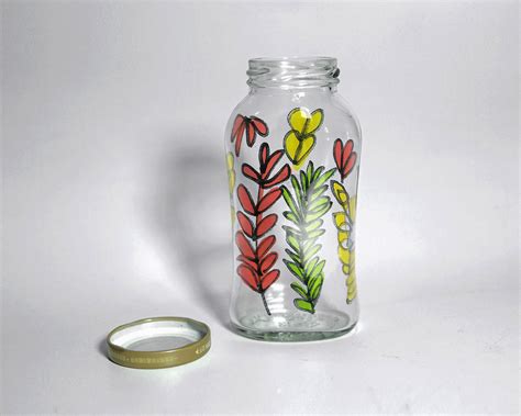 玻璃瓶花盆绘画