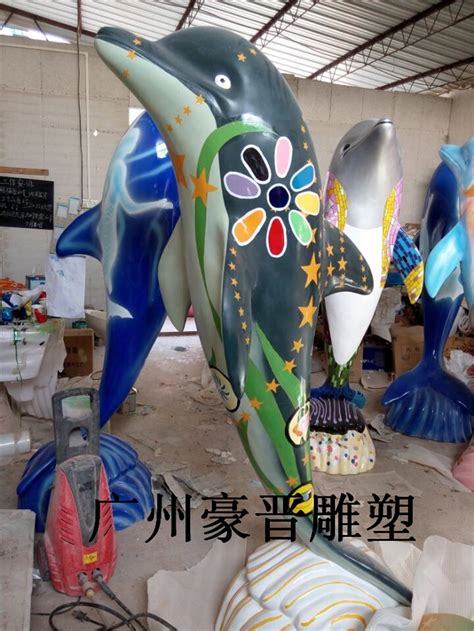 玻璃钢海豚雕塑艺术小品