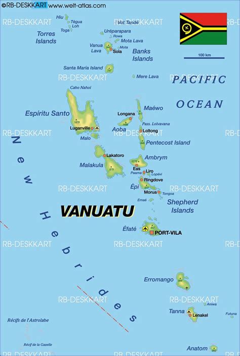 瓦努阿图的位置地图