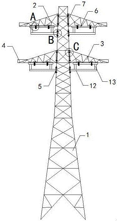 电力转角塔位移计算方法