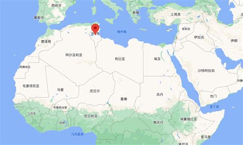 突尼斯在地图上的位置