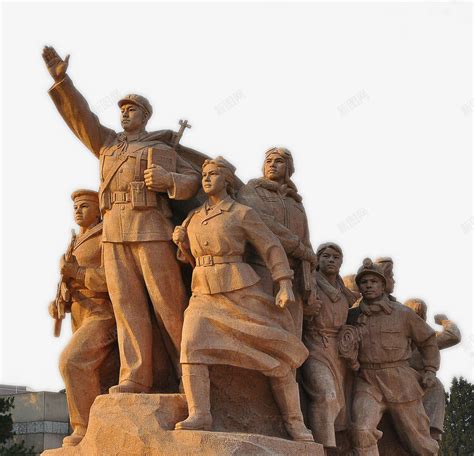 红军战士雕塑素材