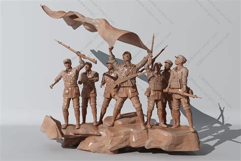 红军长征的泥雕塑图片