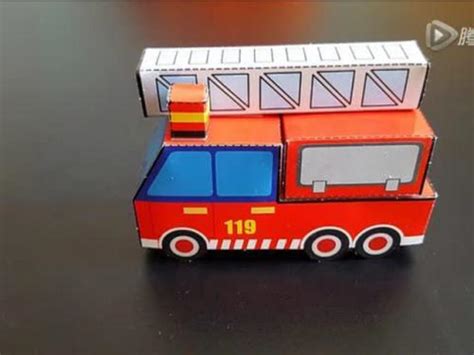 纸盒子手工制作消防车步骤