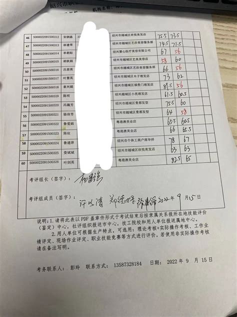 绍兴滨海考试成绩合格