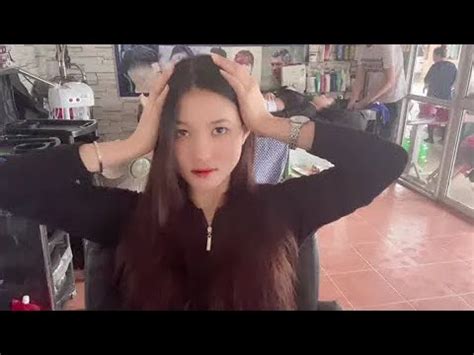 老挝理发店坐式干洗头视频