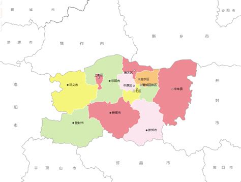 郑州地图区域划分图