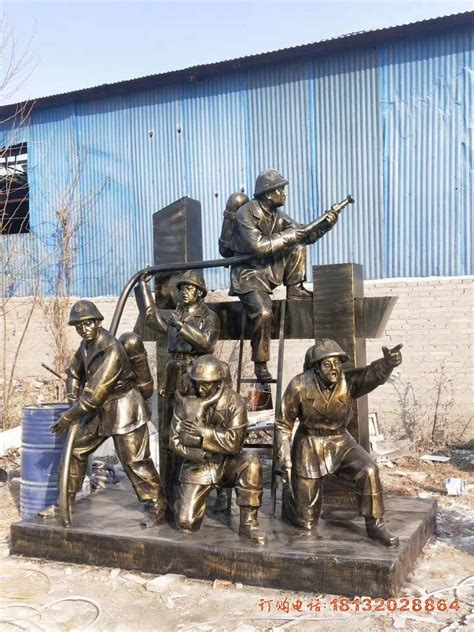 郑州铸铜消防员雕塑