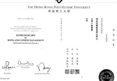 香港理工大学博士毕业证