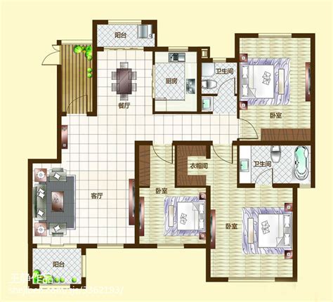 100平三室一厅设计图