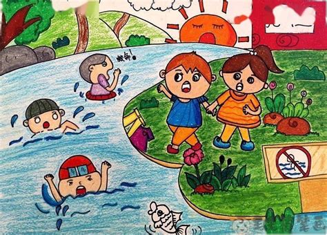 2020幼儿防溺水创意绘画