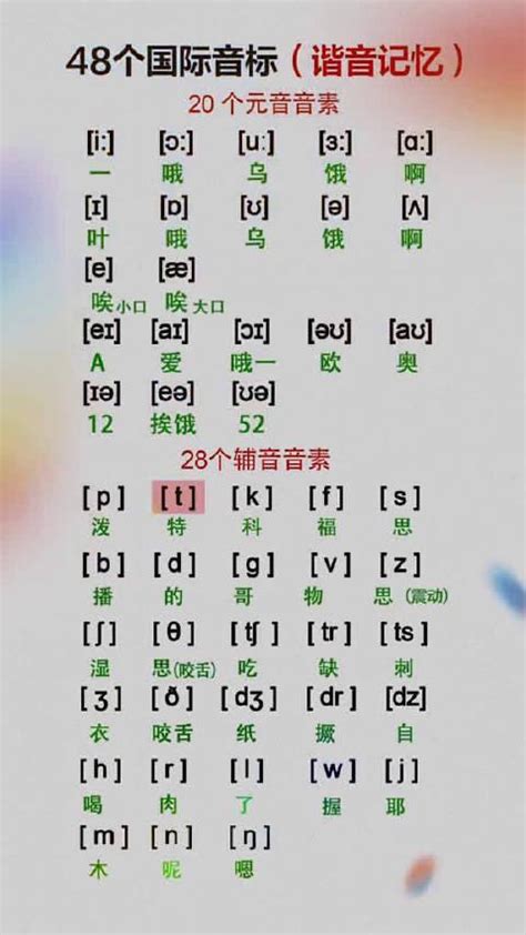 48个音标中文谐音图片