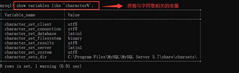 mysql服务器默认字符的配置