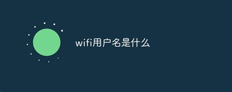 wifi用户名是什么